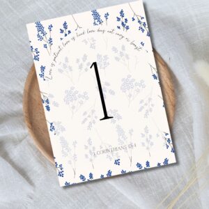 Bible verse wedding table numbers